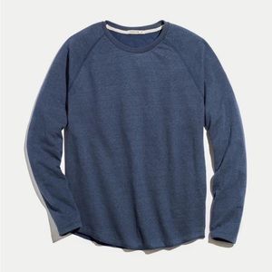 Marine Layer Double Knit Baseball Raglan in Deep Denim, Size Medium, NWT